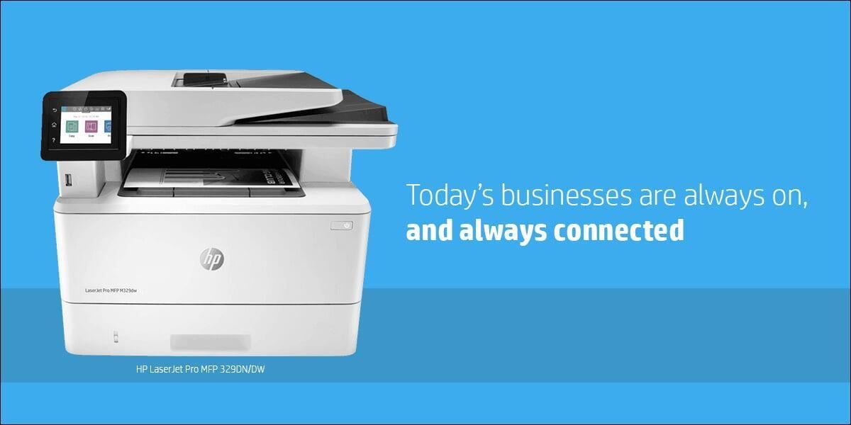 Be always connected with HP LaserJet Pro MFP 329DN/DW A4 Printer
