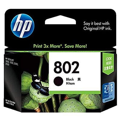 HP 802 Black Ink Cartridge (CH563ZZ)