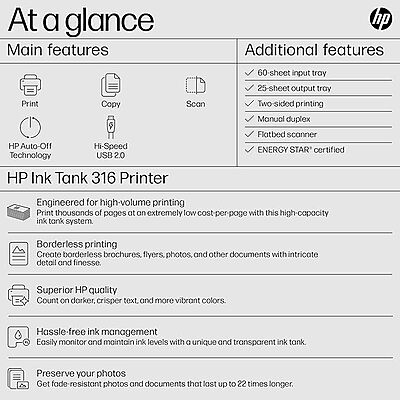 HP Ink Tank 316 AiO Printer HP Ink Tank 316 AiO Printer