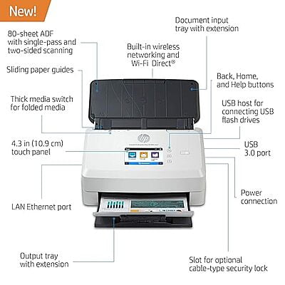 HP ScanJet Enterprise Flow 7000 snw1 Scanner- (6FW10A) HP ScanJet Enterprise Flow 7000 snw1 Scanner- (6FW10A)