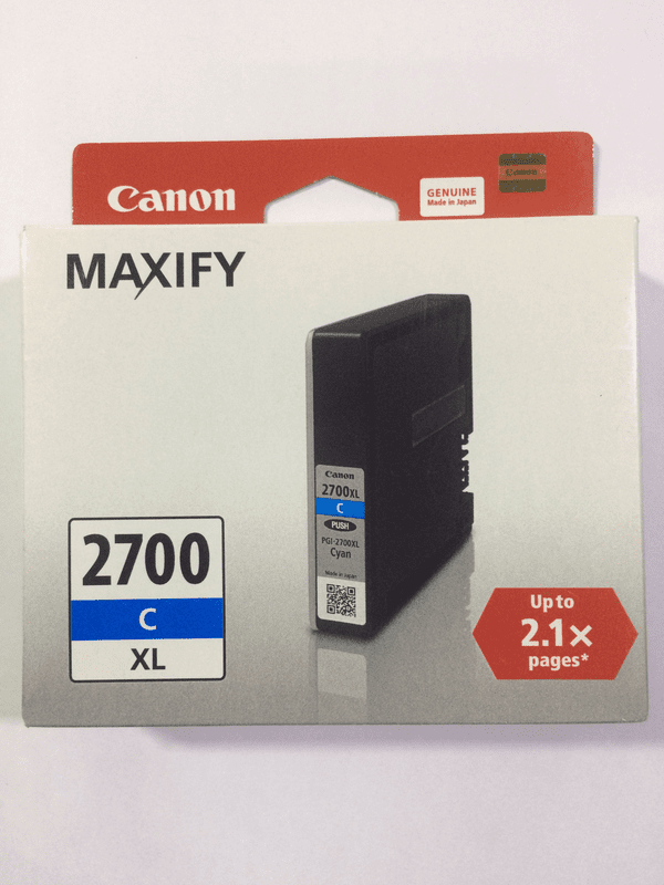 Canon Genuine PGI-2700XL Cyan Ink Toner Cartridge