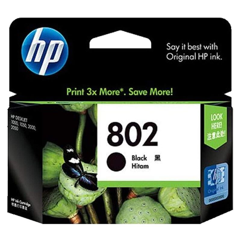 HP 802 Black Original Ink Cartridge - (CH563ZZ)