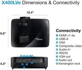 Optoma X400LVe XGA DLP Conference Room Projector Optoma X400LVe XGA DLP Conference Room Projector