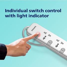Philips 5UV Individual Power Strip Universal Socket - CHP3451W/94 Philips 5UV Individual Power Strip Universal Socket - CHP3451W/94