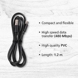 Philips Charging Cable USB A TO USB C 1.2M Cable - DLC3104A Philips Charging Cable USB A TO USB C 1.2M Cable - DLC3104A
